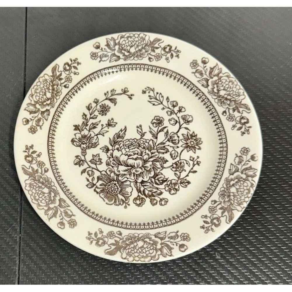 Cavalier Royal China SUSSEX Ironstone 6 1/2" 1 Bread & Butter Plate Brown Floral
